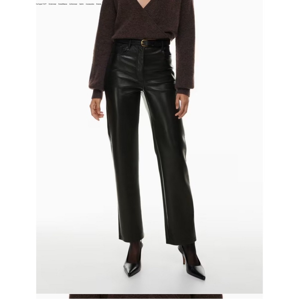 Aritzia‎ Wilfred The Melina Vegan Leather Pant Black Womens 6 Quiet Luxury Edgy